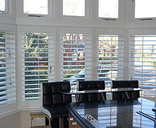 Automatic shutters in a dining area - cafe style