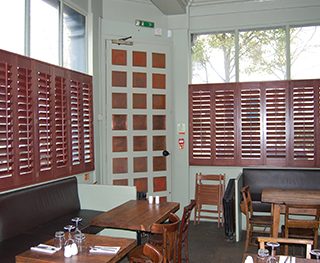 Automatic wooden shutters - cafe style for added security