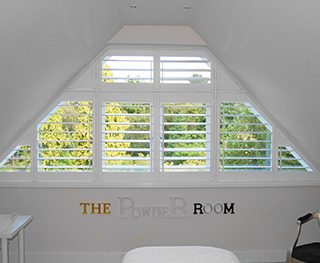 Special shaped triangle interior shutters